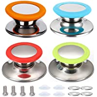 4 Piezas Perilla La Tapa La Cacerola- Perillas Repuesto- Cocina Universal Cocina para Tapa Olla botón(Rojo- azul- verde…